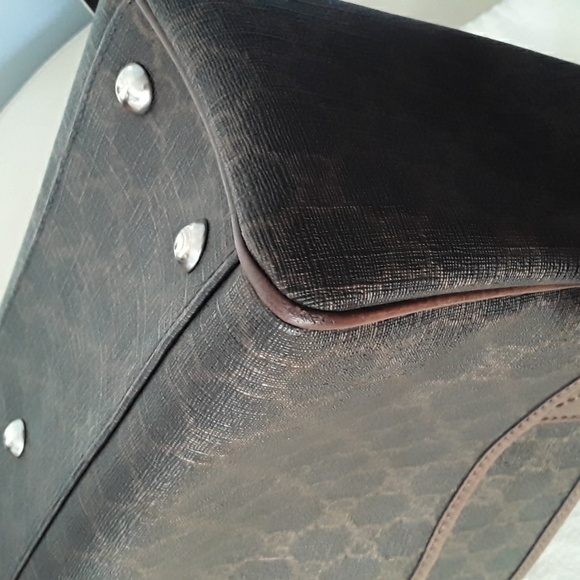 Auth GUCCI Supreme Shoulder bag/tote 2 tone Brown - Picture 12 of 17